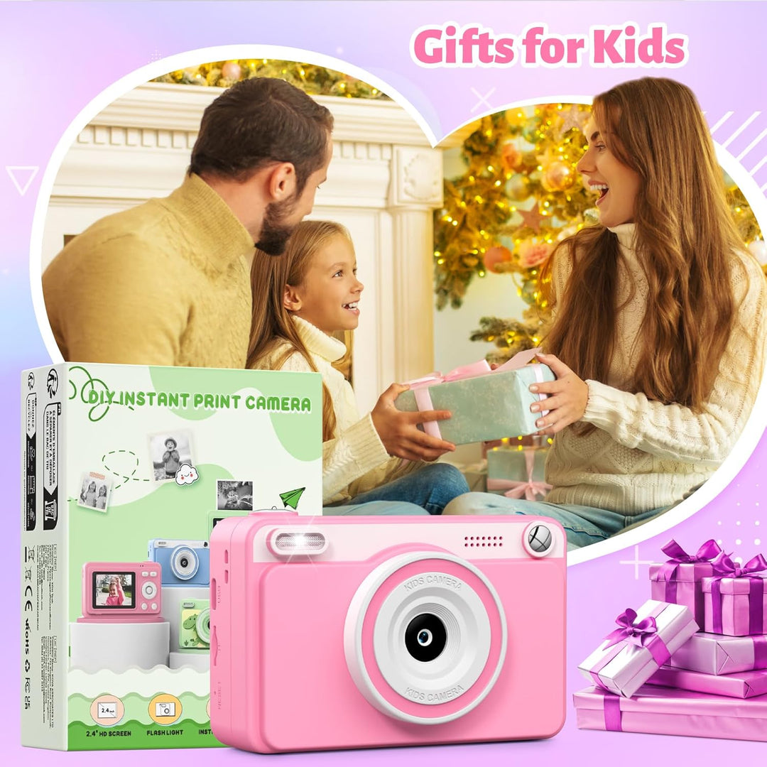 Sofortbildkamera Kinder, 2.4 Zoll Bildschirm Kinderkamera Sofortbildkamera mit 32GB Speicherkarte &