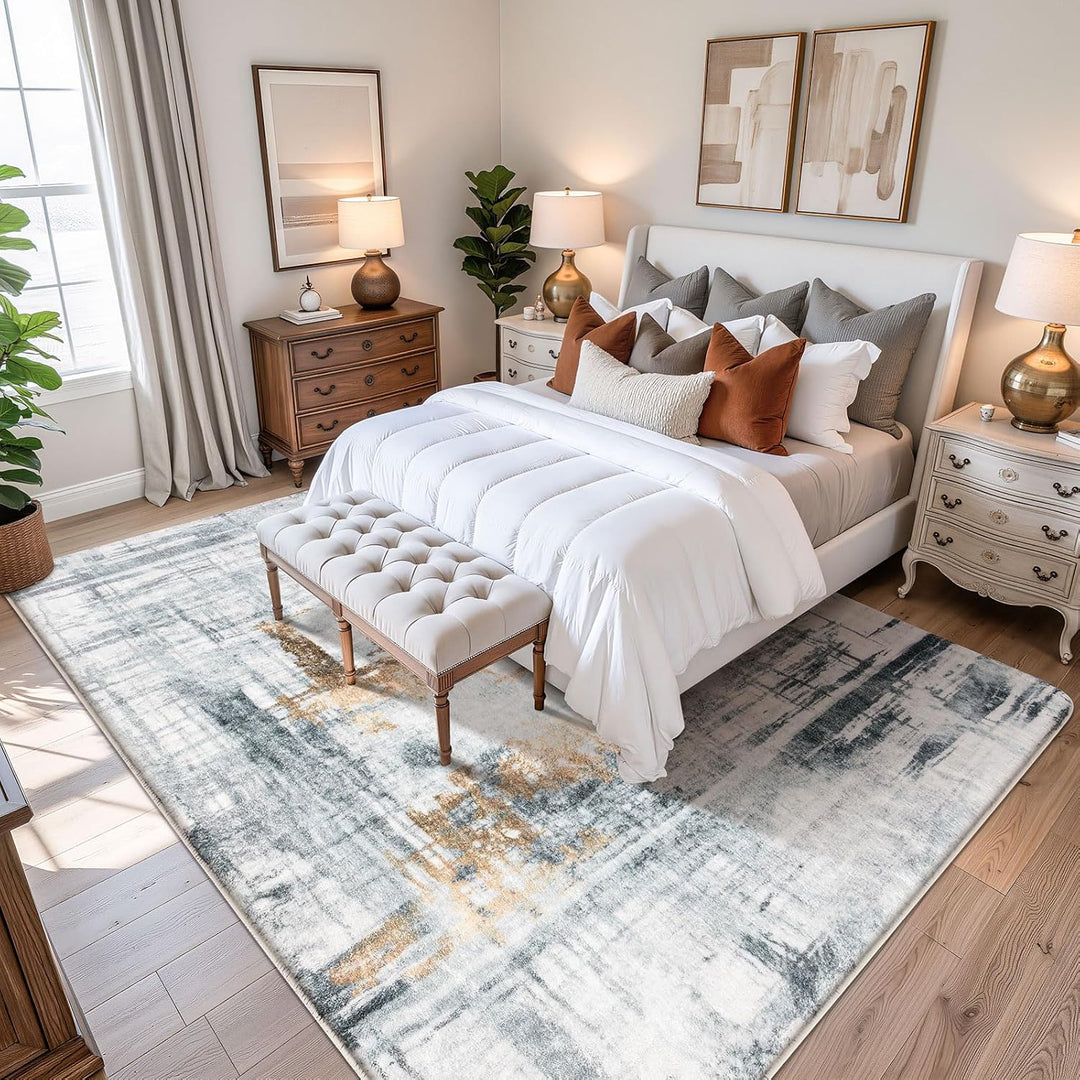 Tinyboy-hbq Teppiche Modern Designer für Wohnzimmer Kurzflor Teppich für Wohnzimmer Schlafzimmer Gra