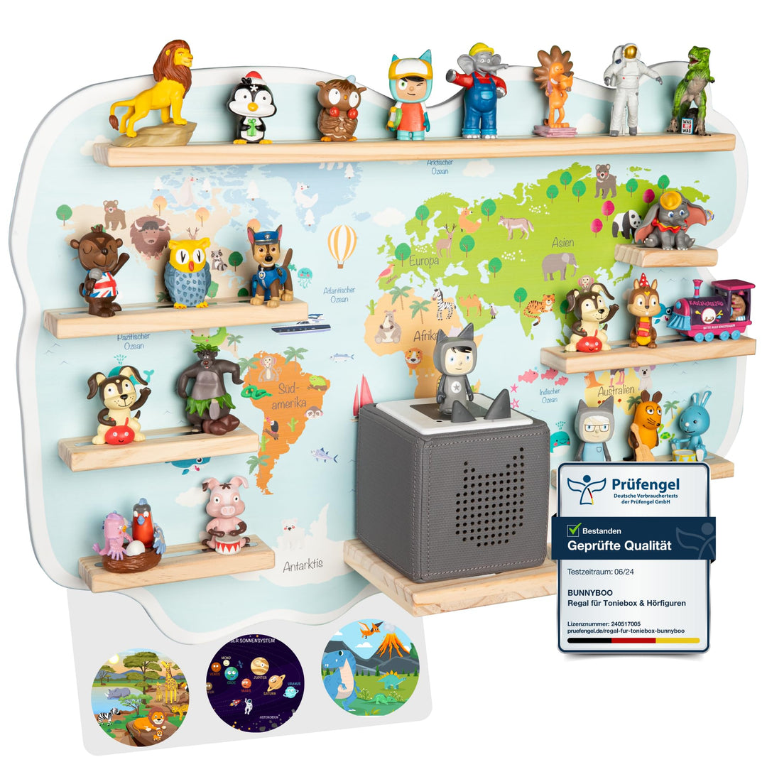 bunnyboo Toniebox Regal - Regal für Toniebox und Figuren - ausreichend Platz für bis zu 45 Tonies un