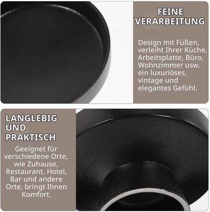Alipis Hoher Boden Schwarze Obstschale Servierteller Mit Füssen Keramik Belüftetes Design