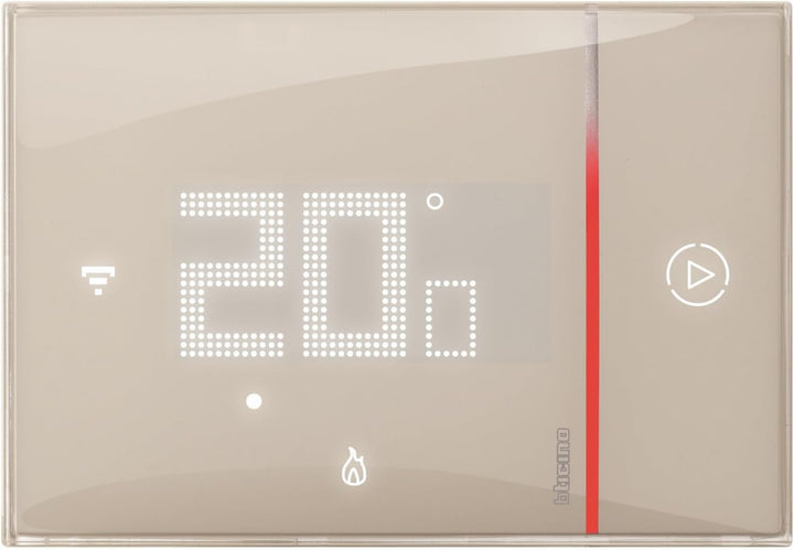 Bticino XM8002E WiFi angeschlossener Thermostat, New Smarther2 mit Netatmo, Sandfarbe, Temperaturreg