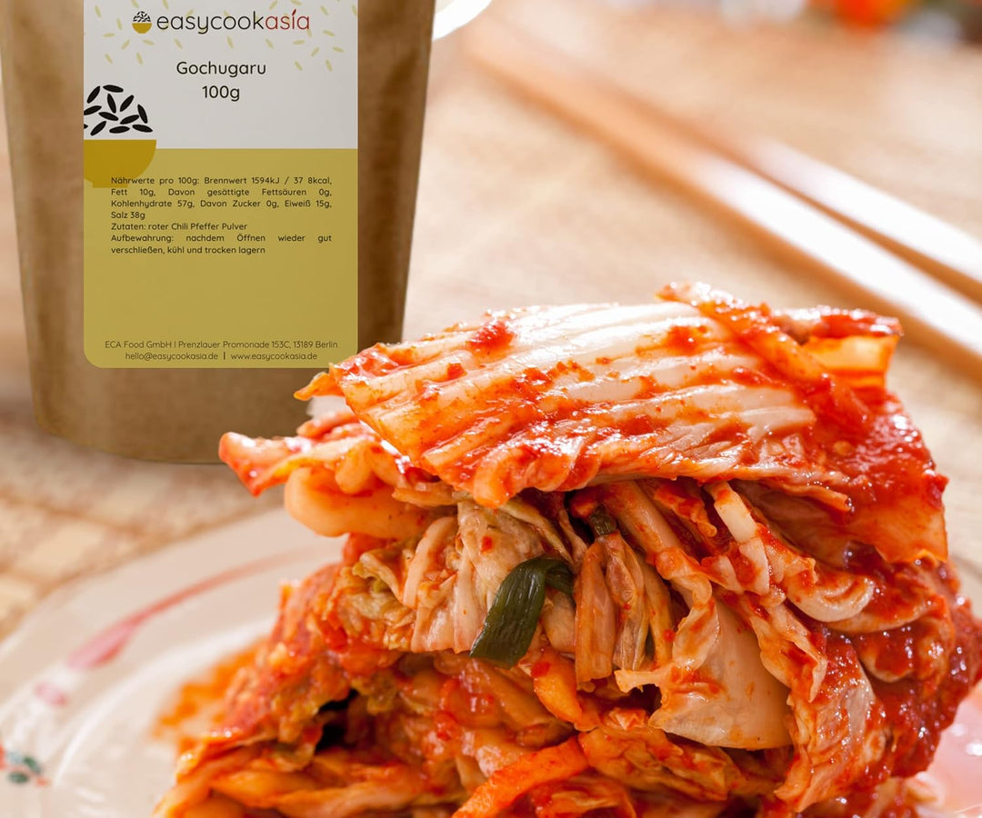 EasyCookAsia Gochugaru | Koreanische Chiliflocken für Kimchi | 3 x 100g | Gochugaru Chilipulver | gr