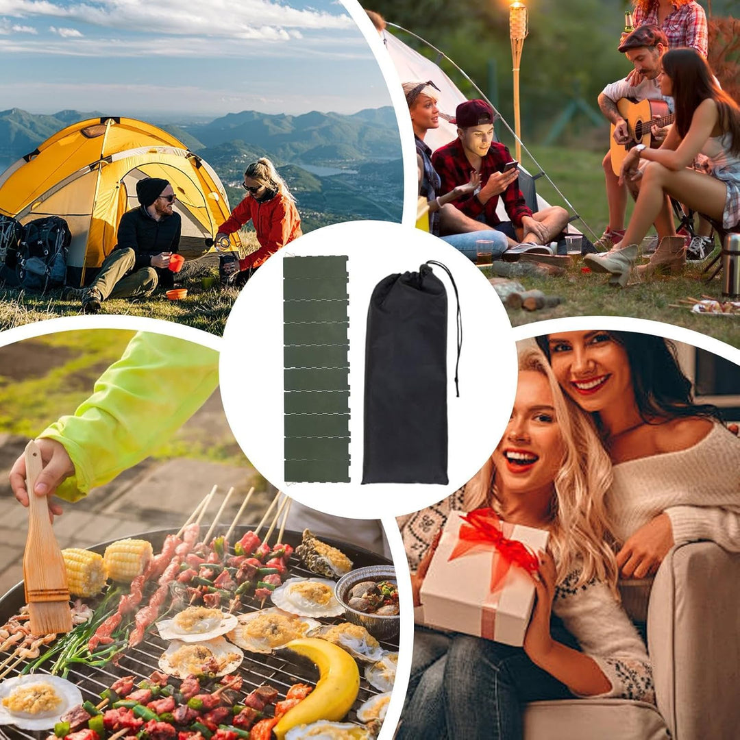 Windschutz für Campingkocher, faltbar, 10 Paneele, Metall-Windschutz, Camping-Zubehör mit Aufbewahru
