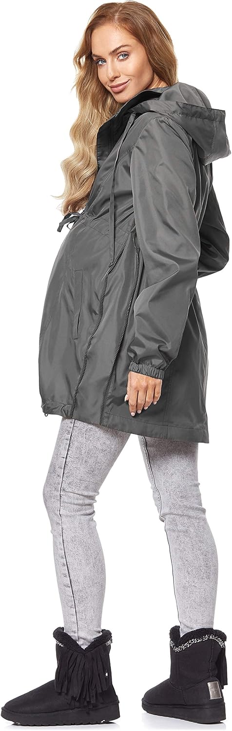 Be Mammy Damen Parka Übergangsjacke Herbstjacke Umstandsjacke BE20-213 42 Grau, 42 Grau