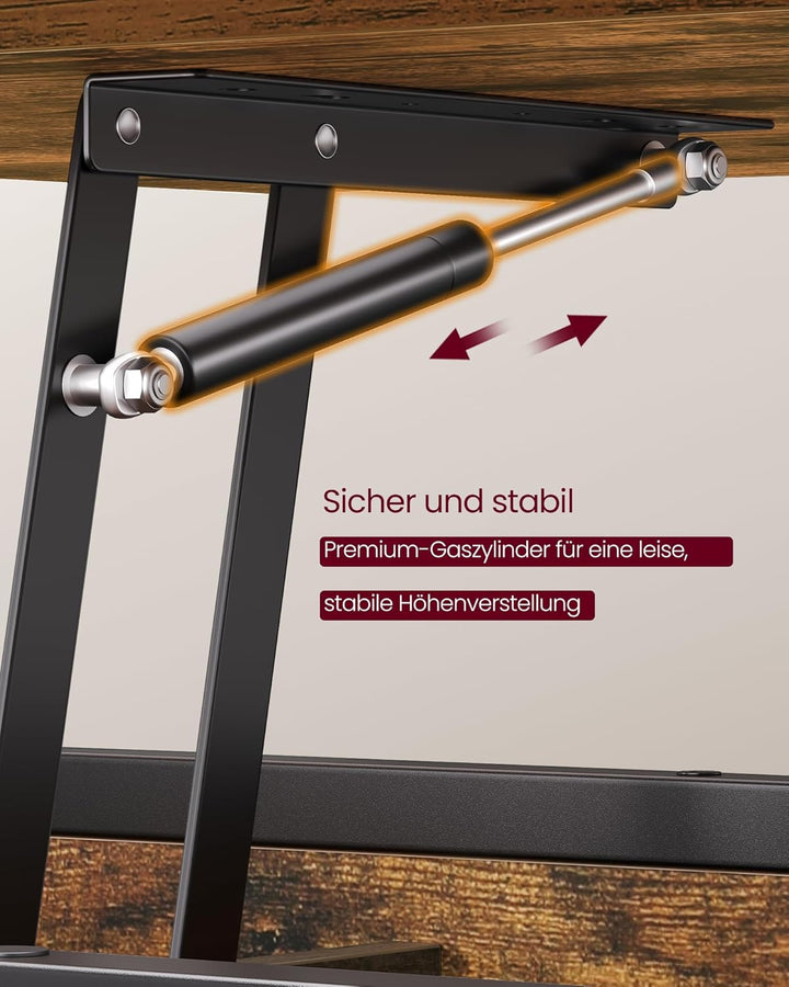 VASAGLE Couchtisch, höhenverstellbarer Wohnzimmertisch, Kaffeetisch, mit offenem Fach und versteckte