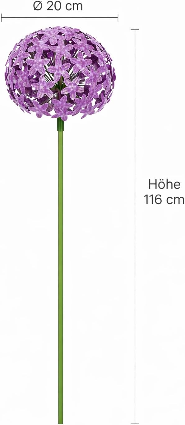 Allium Stick ArtFerro Purple – Metall-Gartenstecker lila, 20 × 20 × 111,2 cm – Wetterfeste Gartendek