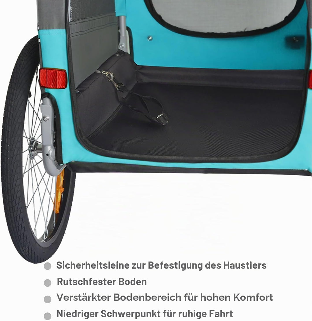 Tiggo VS Pets M Hundeanhänger Fahrradanhänger für Hunde Hundefahrradanhänger 80201 BLAU, BLAU