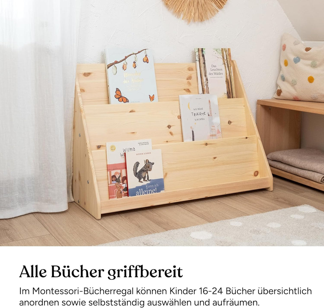 Ehrenkind® Bücherregal aus Kiefer | Kinder Bücherregal mit Kippschutz und Umweltfreundlicher Lackier