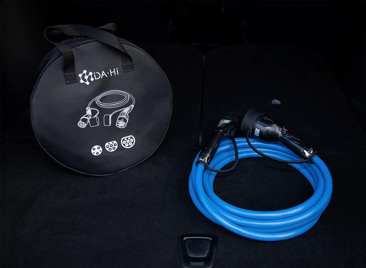DA Hi Typ 2 auf Typ 2 Ladekabel für EV PHEV Elektroauto und Plug in Hybrid in schwarz/Blau (11KW-16A