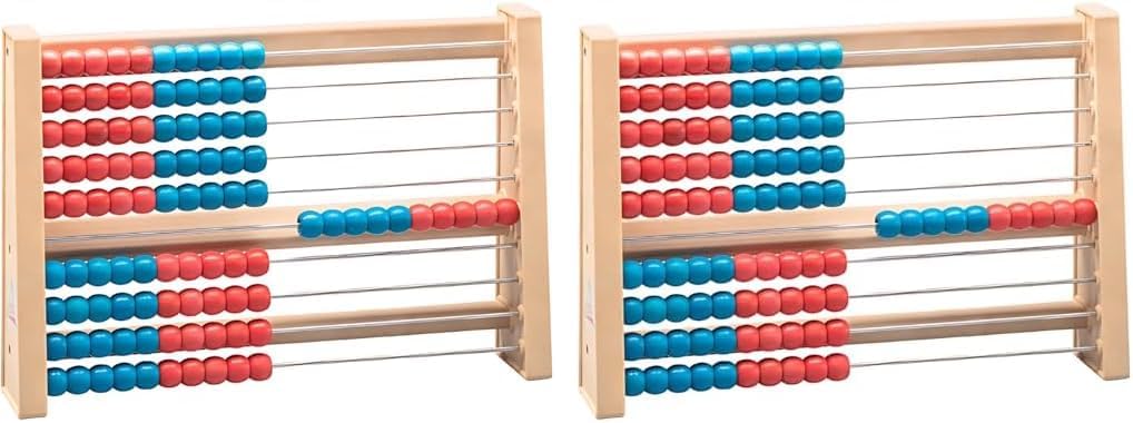 WISSNER® aktiv Lernen- Rechenrahmen rot/blau - RE-Wood® (Packung mit 2) Small (Packung mit 2), Small