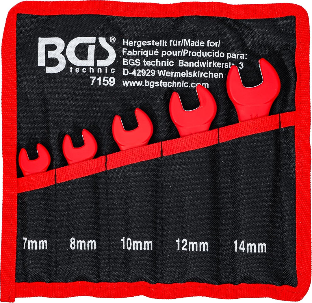BGS 7159 | VDE-Einmaulschlüssel-Satz | SW 7 - 14 mm | 5-tlg.