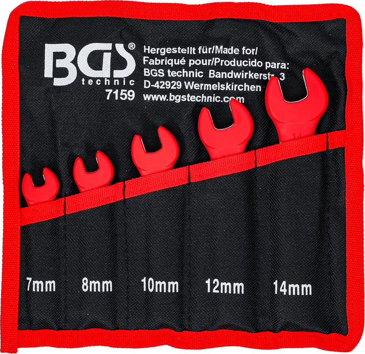 BGS 7159 | VDE-Einmaulschlüssel-Satz | SW 7 - 14 mm | 5-tlg.