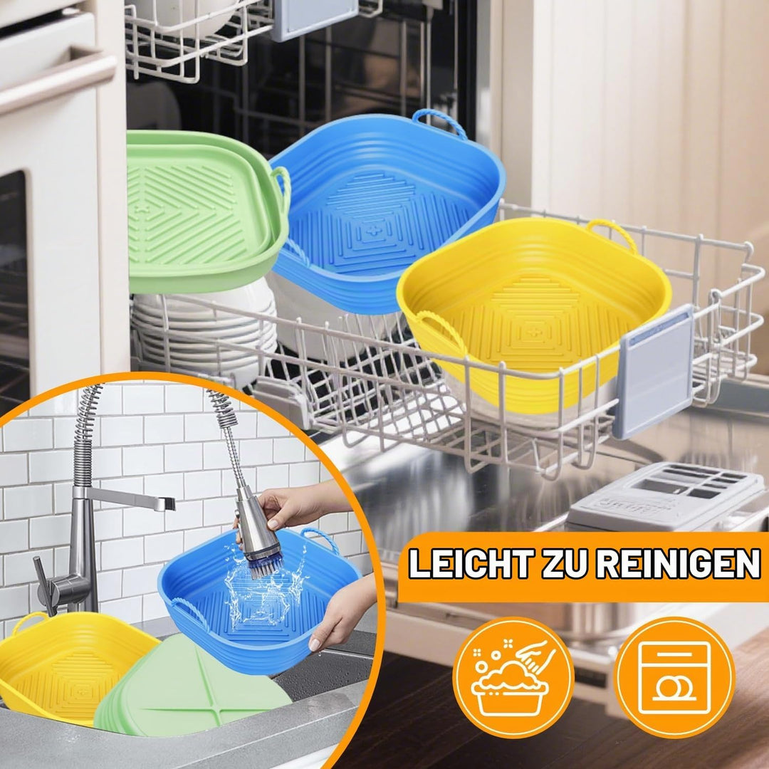 Silikonform für Heissluftfritteuse Zubehör | Air Fryer Liners Wiederverwendbar anstelle Airfryer Bac