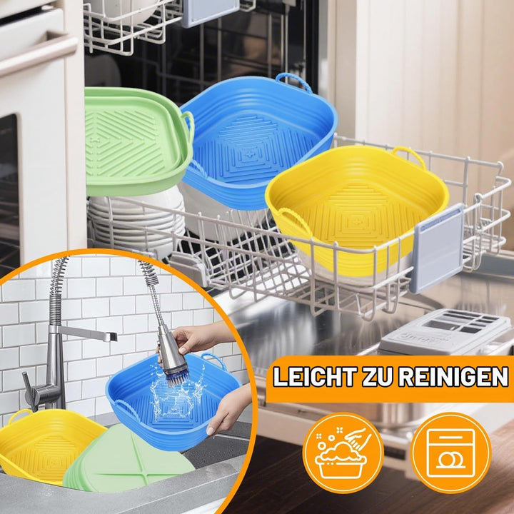 Silikonform für Heissluftfritteuse Zubehör | Air Fryer Liners Wiederverwendbar anstelle Airfryer Bac