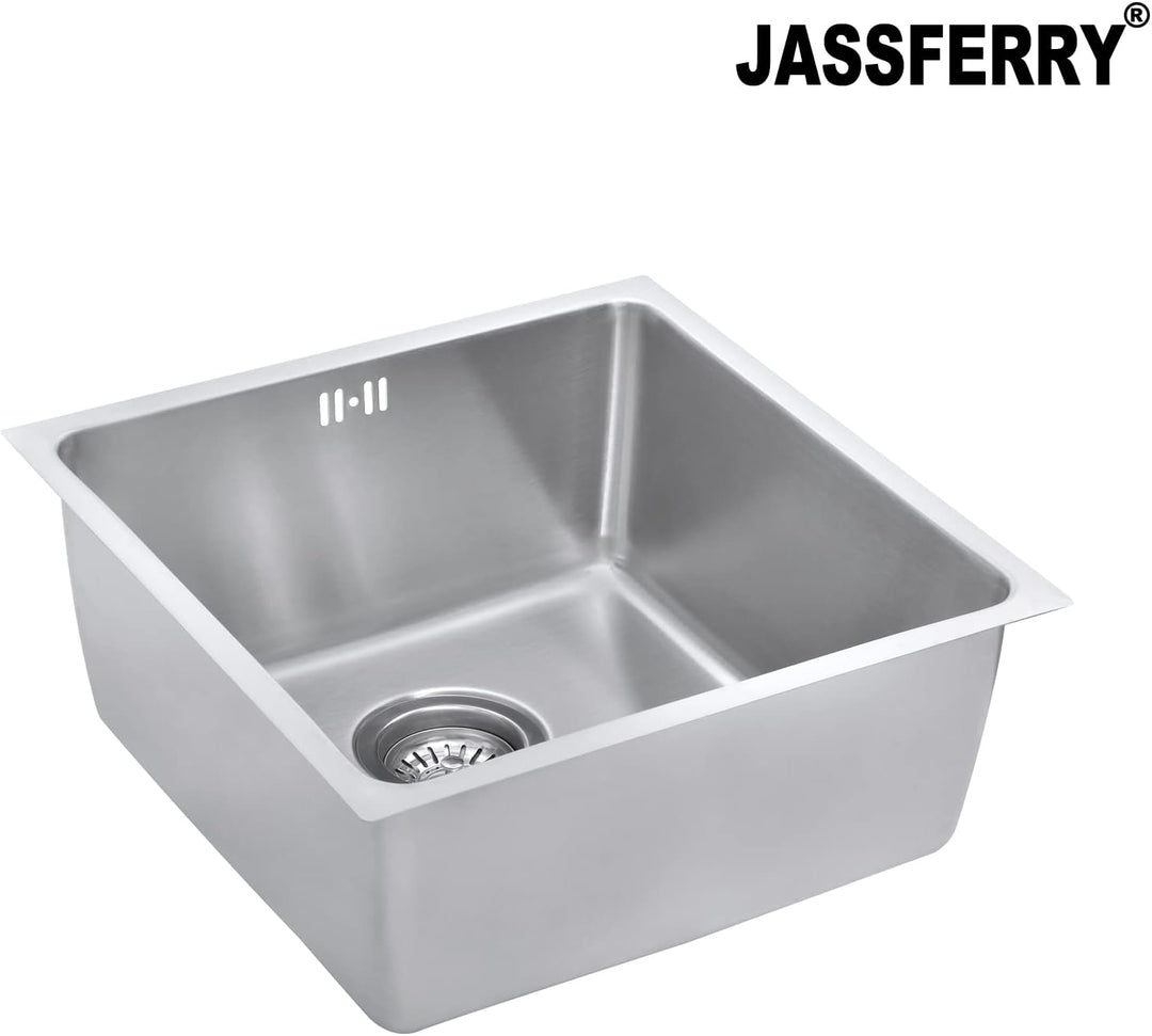 JASSFERRY Küchenspüle 1 Becken Unterbau-Küchenspüle, Unterbauspüle aus Edelstahl Abfluss Rohrsatz, A