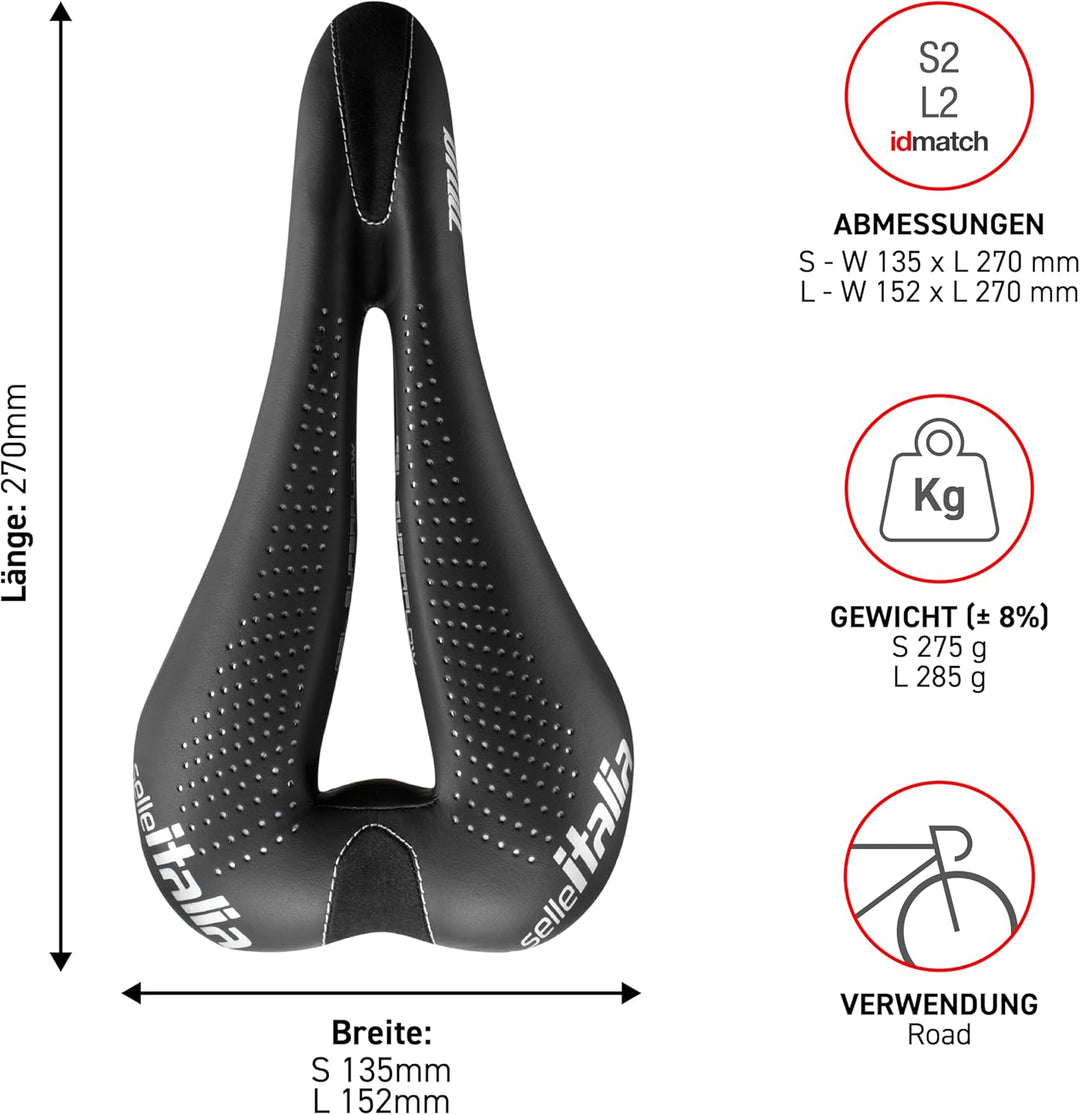 Selle Italia Unisex – Erwachsene Diva Gel Superflow Sattel S Schwarz, S Schwarz