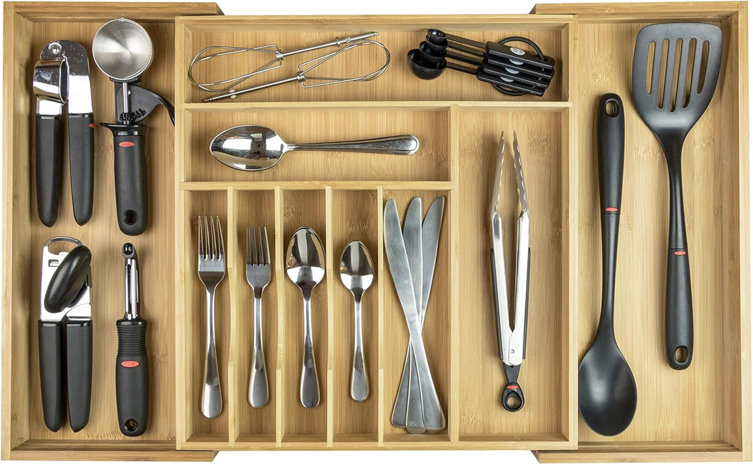 KitchenEdge Besteckkasten und Utensilien-Organizer für Küchenschublade, erweiterbar auf 71 cm Breite