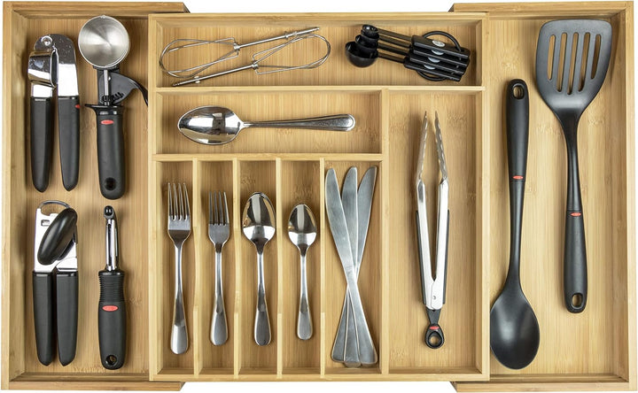 KitchenEdge Besteckkasten und Utensilien-Organizer für Küchenschublade, erweiterbar auf 71 cm Breite