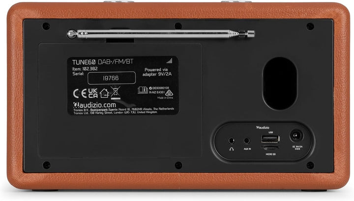 Audizio Tune60, DAB Radio mit Bluetooth Lautsprecher, Fernbedienung, FM, 40 Watt, Batterie- Netzbetr