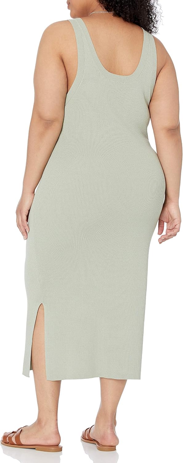 The Drop Yasmin Rib gestricktes Miditankkleid, für Damen XS Beige, XS Beige
