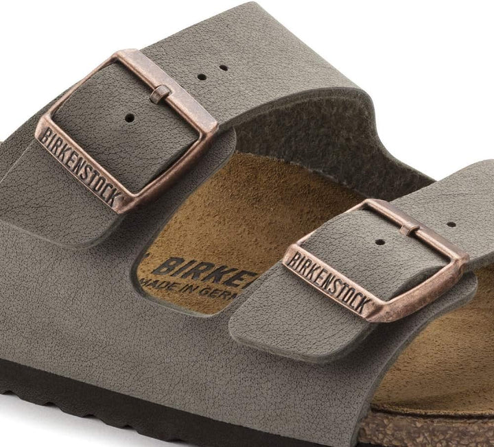 BIRKENSTOCK Unisex Arizona Birko-Flor Nubukleder Weit Pantoletten 36 EU Grau Stone, 36 EU Grau Stone