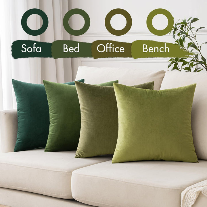 MIULEE Samt Kissenbezug Kissenhülle 4er Set Sofakissen Samtkissen Dekorative Dekokissen Couchkissen