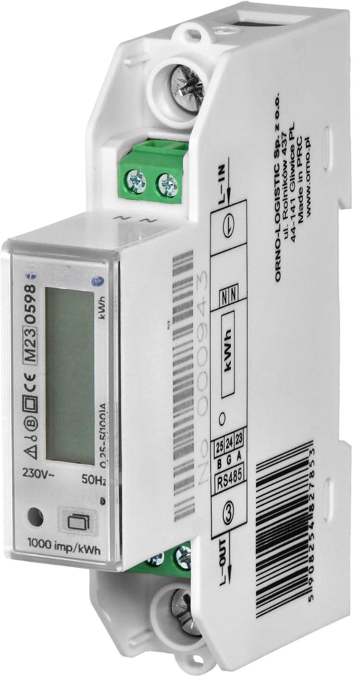 Miratic Stromzähler Hutschiene 1-Phasen DIN-Schienenmodul TH-35mm 100A MID RS485 für PV-Solarsysteme