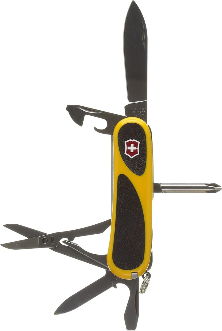 Victorinox Taschenmesser Evolution 18 (15 Funktionen, Ergonomisch, Klinge, Nagelfeile) Gelb/Schwarz,