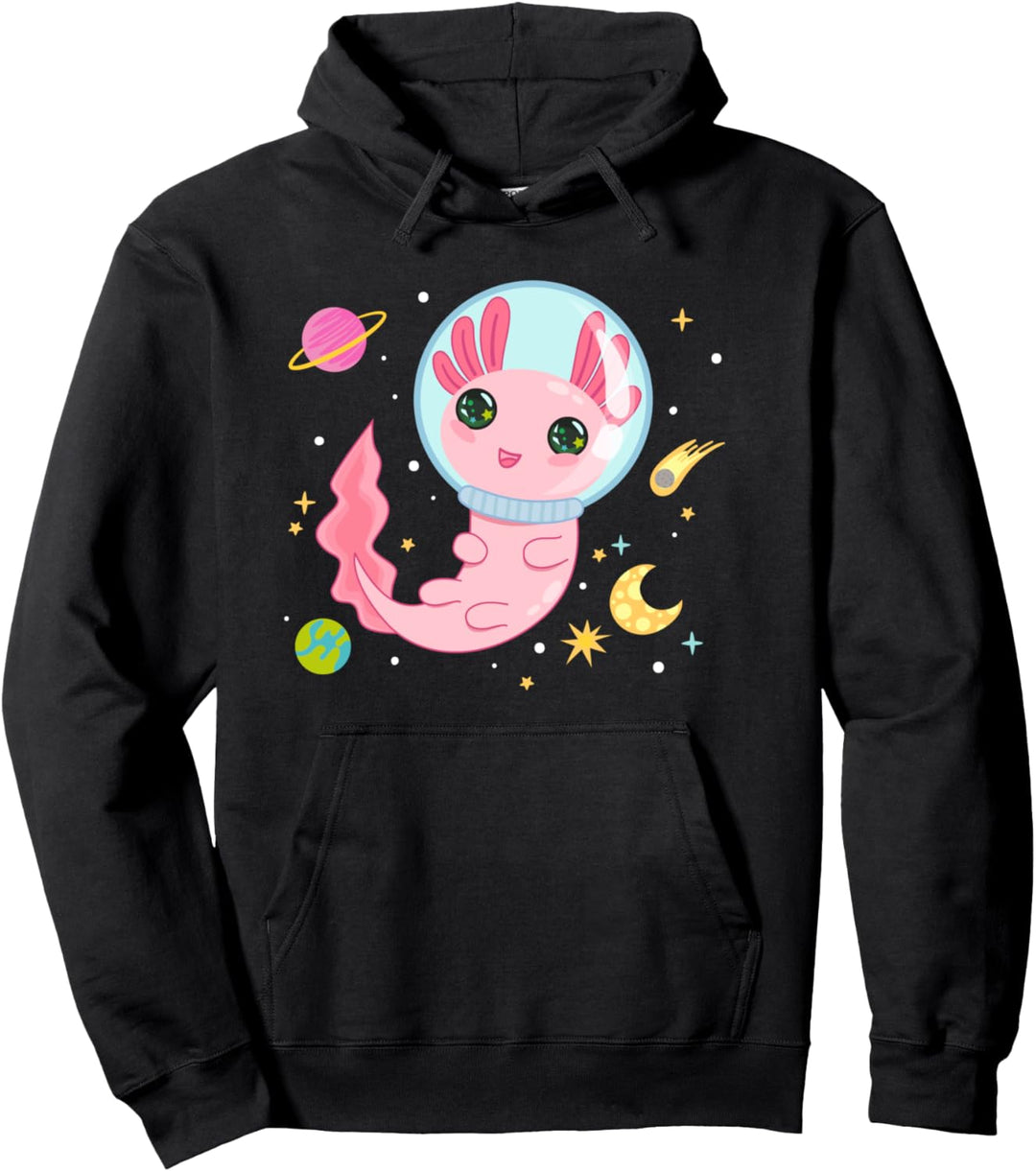 Axolotl Hemd Kawaii Pastell Aquarium Haustier Fisch Space Axolotl Pullover Hoodie