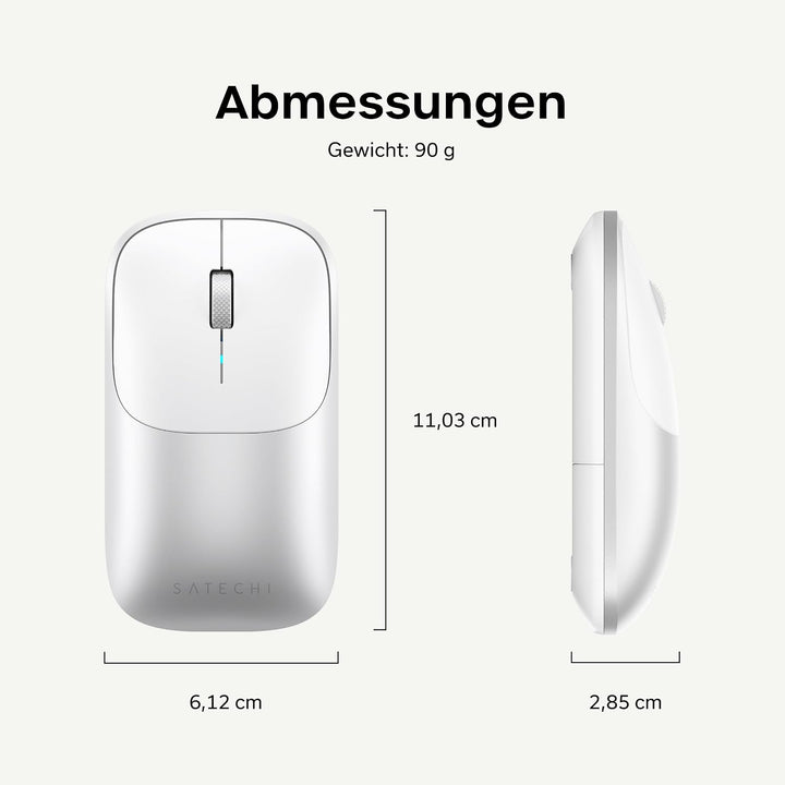 SATECHI Slim EX Kabellose Computermaus, Multi Device Bluetooth & 2,4-GHz für macOS, Windows, iPadOS