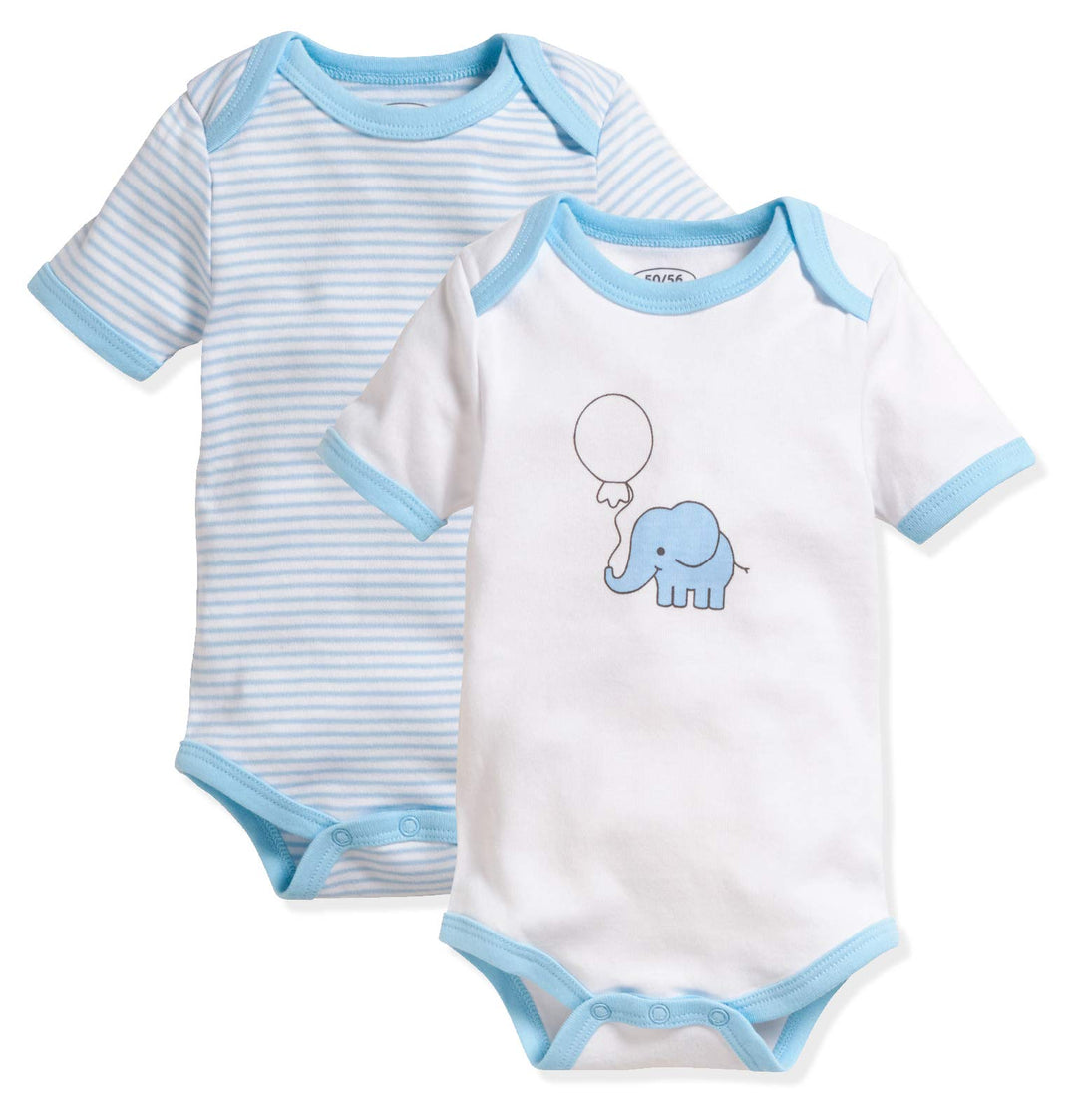 Playshoes Unisex Kleinkind Body Multipack Baby-Body (1er Pack) 50-56 bleu 1/4-Arm 2er Pack Elefant,