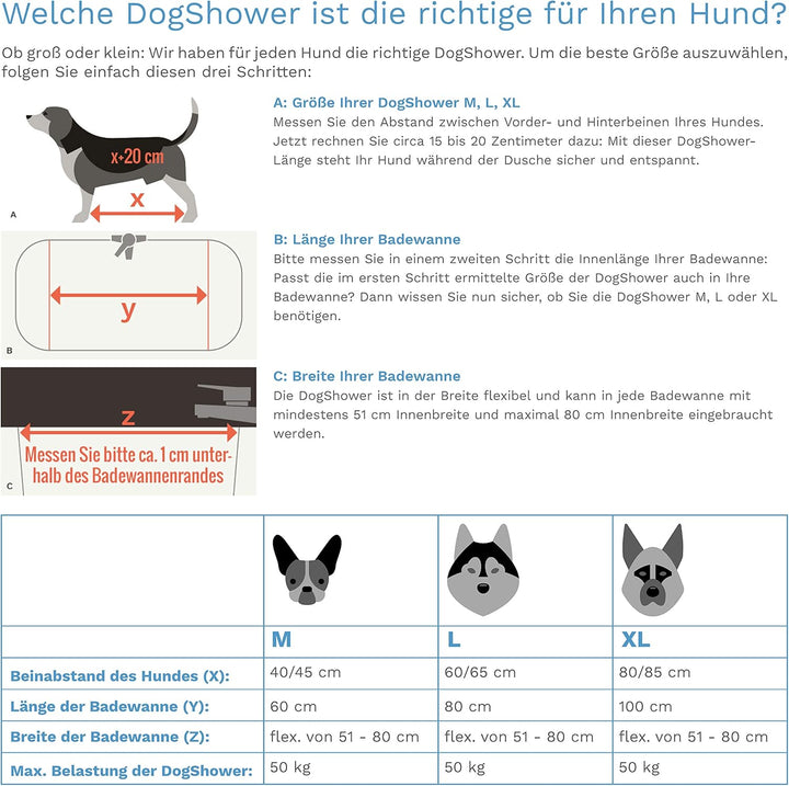DogShower - Aus Aluminium - Hundedusche für Ihre Badewanne zur optimalen Pflege Ihres Hundes Hundehy