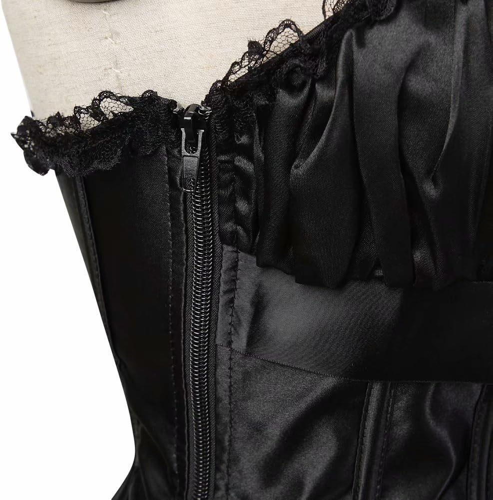 Jutrisujo korsett Damen vollbrust corsage kleid kurz rock mit träger strapse spitze schnürmieder bur