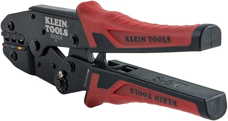 Klein Tools 3005CR Draht-Crimper Werkzeug, Ratsche isolierte Klemmzange für 10 bis 22 AWG Draht, Cri