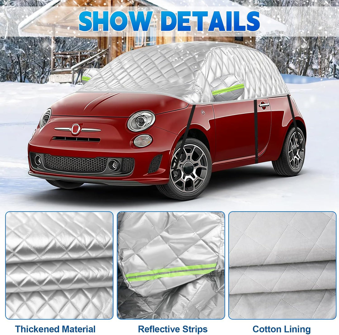 Hagelsichere Autoabdeckung Winter Passend für FIAT 500 2007-2025, Auto Halbgarage Abdeckplane Wasser