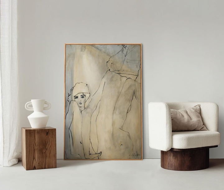 YS-Art XXL Abstrakt Acryl Gemälde auf Leinwand mit Rahmen Amsterdam handgemalte Wandbilder Wohnzimme