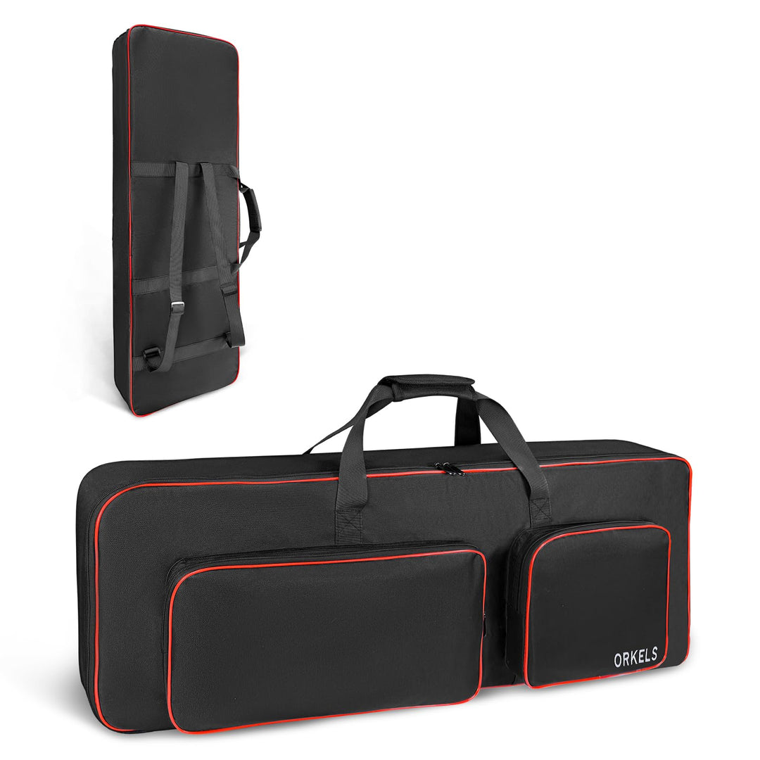 Keyboard Tasche für E-Piano, Gepolsterte 600D Wasserdichte Keyboard Tasche mit Rucksackgurten & Zube