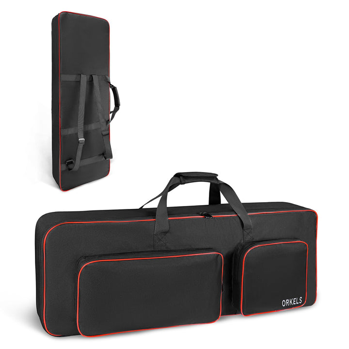 Keyboard Tasche für E-Piano, Gepolsterte 600D Wasserdichte Keyboard Tasche mit Rucksackgurten & Zube