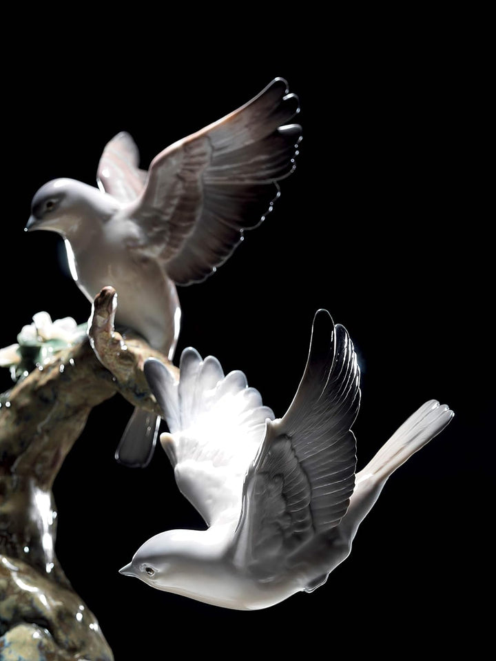 LLADRÓ Vogel-Figur Das Lied des Waldes. Vögel. Porzellan.