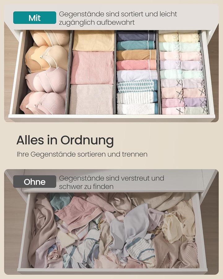 SONGMICS Unterwäsche-Organizer 4er Set, Schubladen-Organizer für IKEA PAX Kleiderschrank, ohne Trenn