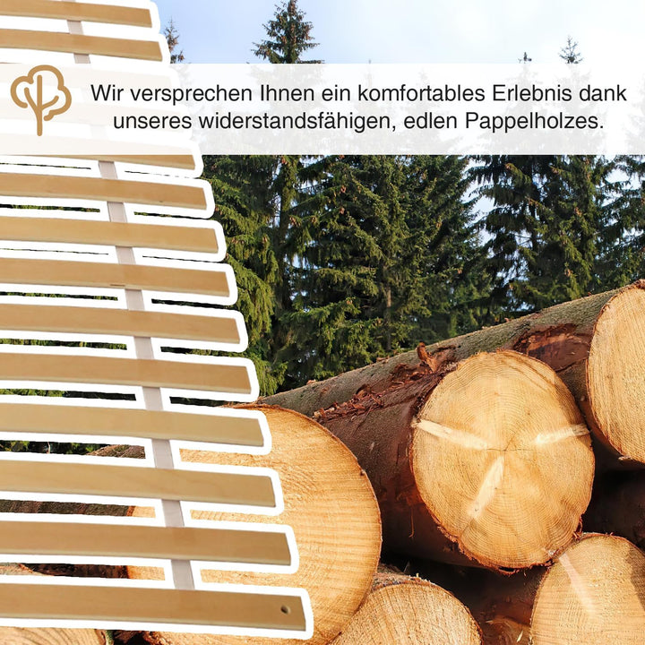 Jopassy lattenroste 2X Rollrost rolllattenrost 90x200cm 28Latten bodenbett bis 200 kg belastbar vers