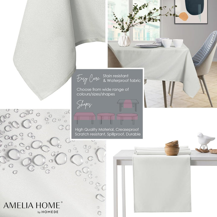 AmeliaHome Tischdecke 110x160 cm Tischtuch Tafeldecke Fleckschutz Lotuseffekt Abwaschbar Wasserabwei