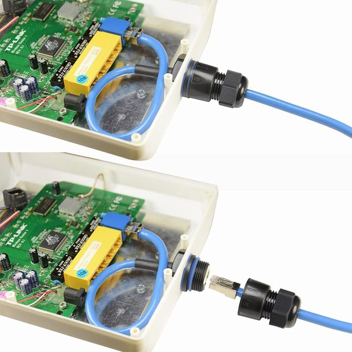 PENGLIN 2 Stück RJ45 M25 CAT6 Wasserdicht Ethernet Einbaubuchse,Ethernet LAN Kabel Stecker auf Buchs