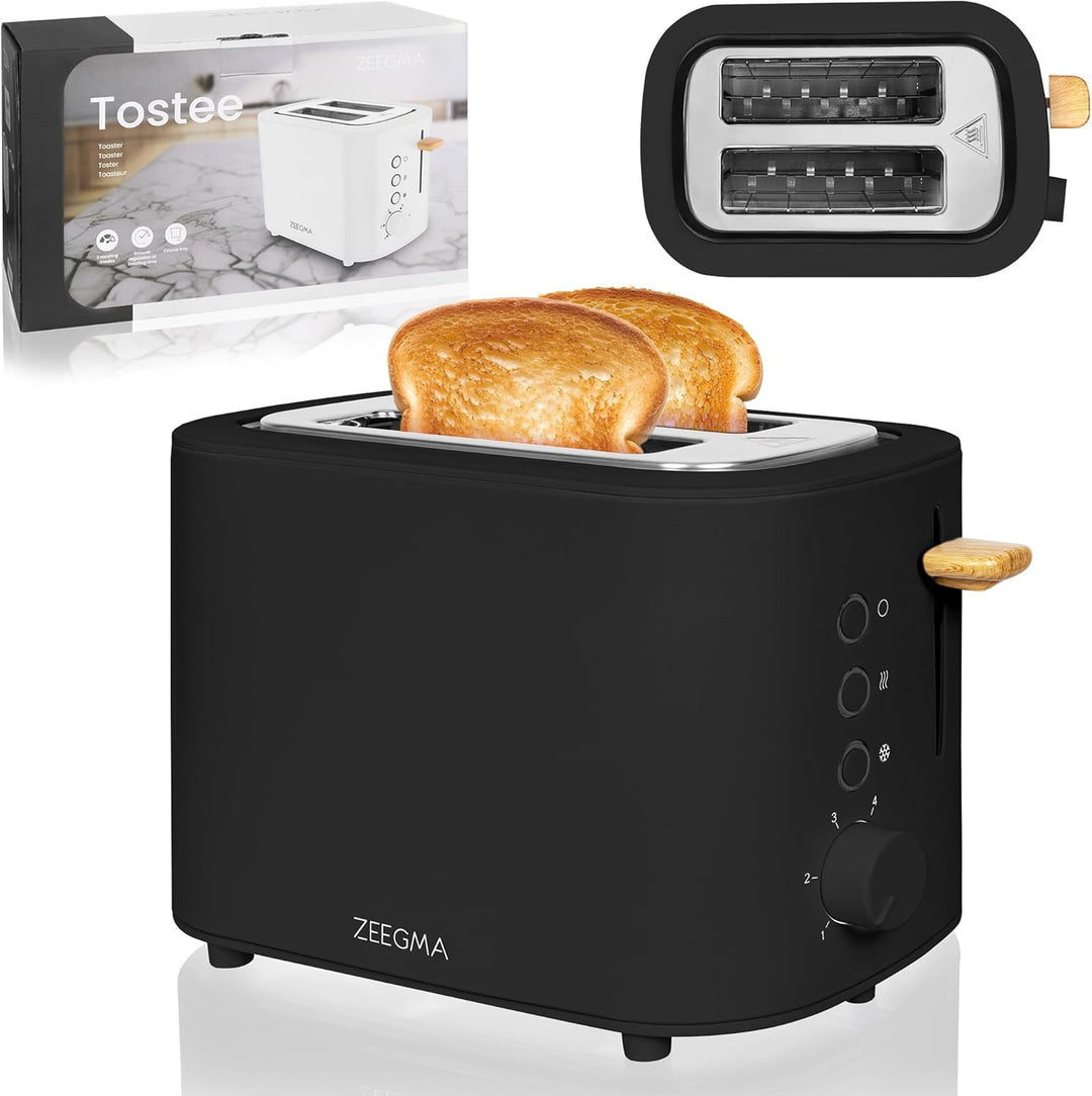 ZEEGMA TOSTEE 2-Scheiben-Toaster, Leistung 820 W, Auftau-, Aufwärm- und Stoppmodus, Krümelfach, Zeit
