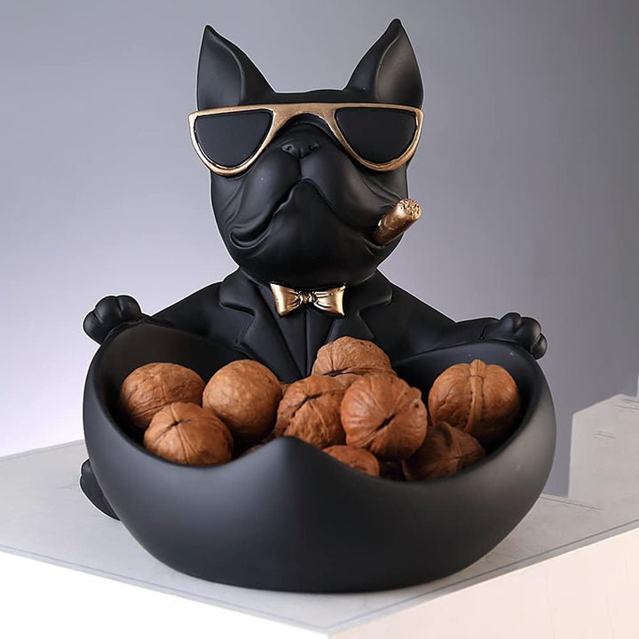 OKESYO Bulldogge Skulptur Deko, Französische Bulldogge Tablett Deko, Bulldogge Tablett Deko, Hund De