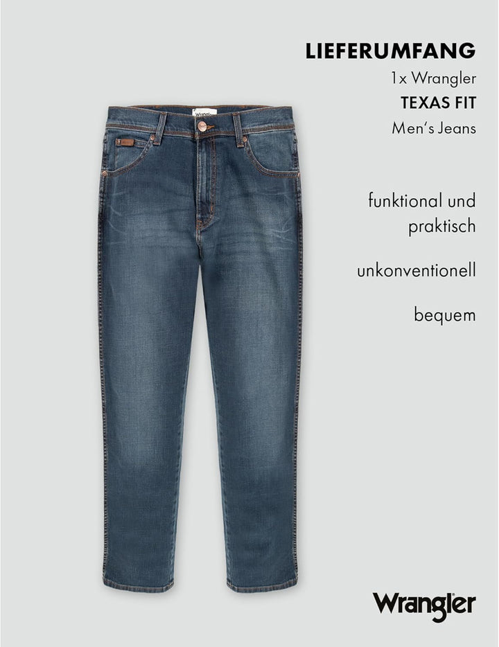 Wrangler Herren Jeans Texas 28W / 32L Blue Black, 28W / 32L Blue Black