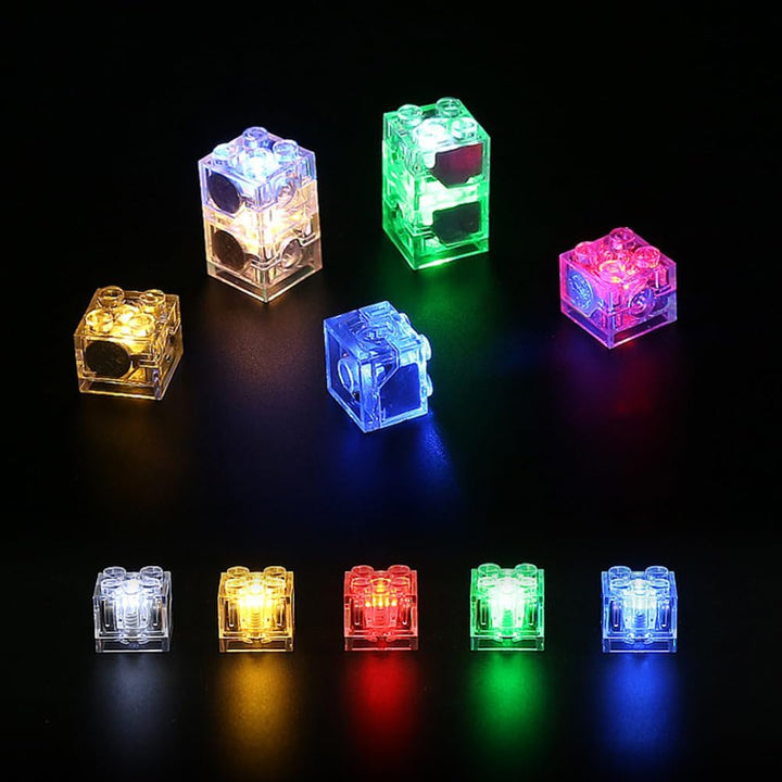 Joycabin 15 Stück Leuchtende Bausteine, 2x2 LED Leuchtsteine, Transparent Bausteine Lampe, Bausteint