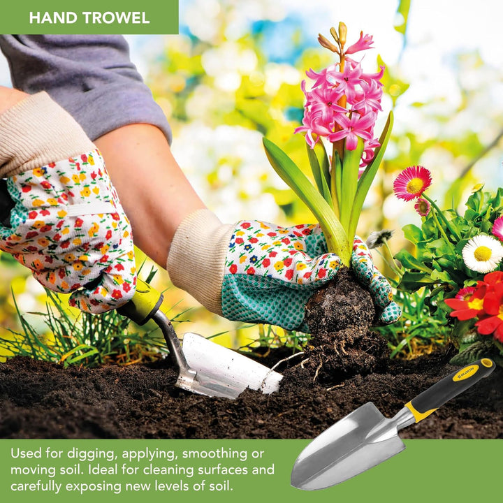 BLOSTM Gartengeräte Set 5-Teilig - Robuste Gartenwerkzeug Set mit Ergonomischen Griffen - Handschauf
