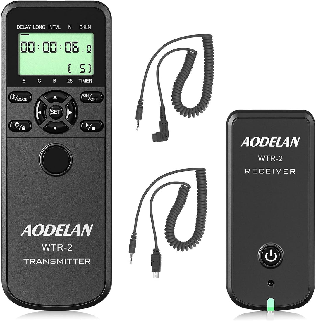 AODELAN WTR2 Fernauslöser Timer Funk-Fernauslöser Drahtloser Timer-Auslöser für Sony a9, a200, a560,
