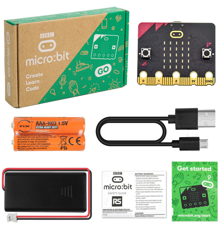 KEYESTUDIO BBC Micro:Bit Go (Microbit V2 im Lieferumfang enthalten) Starter Kit, Programmierung, päd